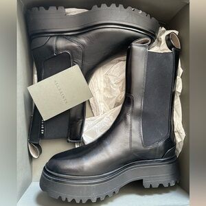 All Saints Amber Black Leather Chelsea Boots